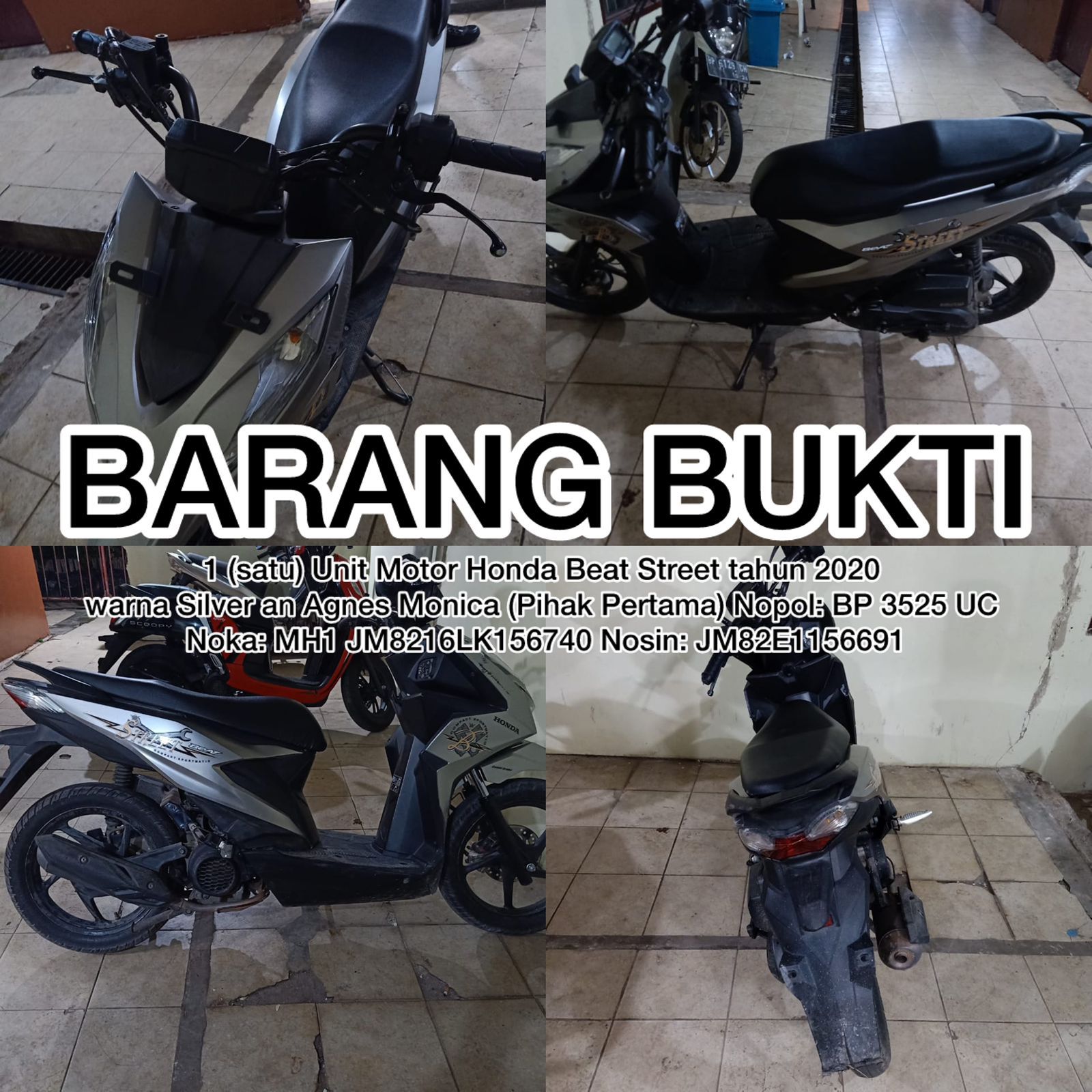 Unit Reskrim Polsek Batu Aji Amankan Pelaku Curanmor Diparkiran Lokasi Biliard Ruko Waheng Kel. Bukit Tempayan Kota Batam 
